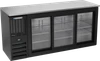 BBN72HC-GS-B | 72" Narrow Depth Sliding Glass Doors Back Bar in Black