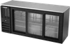 BBN72HC-GS-B | 72" Narrow Depth Sliding Glass Doors Back Bar in Black