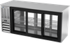 BBN72HC-GS-PT-S | 72" Narrow Depth Sliding Glass Doors Pass-thru Back Bar in Stainless Steel