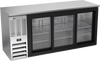 BBN72HC-GS-S | 72" Narrow Depth Sliding Glass Doors Back Bar in Stainless Steel
