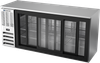 BBN72HC-GS-S | 72" Narrow Depth Sliding Glass Doors Back Bar in Stainless Steel