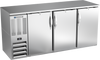 BBN72HC-S | 72" Narrow Depth Solid Doors Back Bar in Stainless Steel