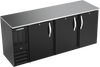 BBN78HC-B | 78" Narrow Depth Solid Doors Back Bar in Black
