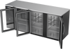 BBN78HC-FG-B | 78" Narrow Depth Glass Doors Food Rated Back Bar in Black BBN78HC-FG-B | 78" Narrow Depth Glass Doors Food Rated Back Bar in Black