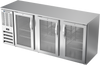 BBN78HC-FG-S | 78" Narrow Depth Glass Doors Food Rated Back Bar in Stainless Steel BBN78HC-FG-S | 78" Narrow Depth Glass Doors Food Rated Back Bar in Stainless Steel