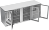 BBN78HC-FG-S | 78" Narrow Depth Glass Doors Food Rated Back Bar in Stainless Steel
