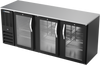 BBN78HC-G-B | 78" Narrow Depth Glass Doors Back Bar in Black BBN78HC-G-B | 78" Narrow Depth Glass Doors Back Bar in Black