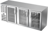 BBN78HC-G-S | 78" Narrow Depth Glass Doors Back Bar in Stainless Steel BBN78HC-G-S | 78" Narrow Depth Glass Doors Back Bar in Stainless Steel
