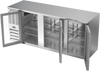 BBN78HC-G-S | 78" Narrow Depth Glass Doors Back Bar in Stainless Steel