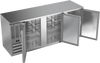 BBN78HC-S | 78" Narrow Depth Solid Doors Back Bar in Stainless Steel