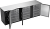 BBN94HC-F-B | 94" Narrow Depth Solid Doors Food Rated Back Bar in Black BBN94HC-F-B | 94" Narrow Depth Solid Doors Food Rated Back Bar in Black