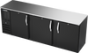 BBN94HC-F-B | 94" Narrow Depth Solid Doors Food Rated Back Bar in Black BBN94HC-F-B | 94" Narrow Depth Solid Doors Food Rated Back Bar in Black