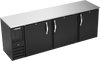 BBN94HC-F-B | 94" Narrow Depth Solid Doors Food Rated Back Bar in Black