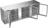 BBN94HC-FG-S | 94" Narrow Depth Glass Doors Food Rated Back Bar in Stainless Steel