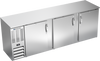 BBN94HC-F-S | 94" Narrow Depth Solid Doors Food Rated Back Bar in Stainless Steel BBN94HC-F-S | 94" Narrow Depth Solid Doors Food Rated Back Bar in Stainless Steel