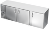 BBN94HC-F-S | 94" Narrow Depth Solid Doors Food Rated Back Bar in Stainless Steel