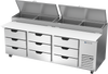 DPD93HC-9 | 93" Nine Drawer Pizza Prep Table