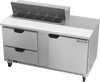 SPED60HC-10-2 | 60" Sandwich Prep Table Two Drawers One Door Standard Top