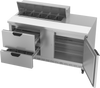 SPED60HC-10-2 | 60" Sandwich Prep Table Two Drawers One Door Standard Top