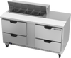 SPED60HC-10-4 | 60" Sandwich Prep Table Four Drawers Standard Top