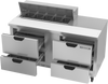 SPED60HC-10-4 | 60" Sandwich Prep Table Four Drawers Standard Top