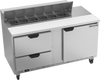 SPED60HC-12-2 | 60" Sandwich Prep Table Two Drawers One Door Standard Top