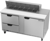 SPED60HC-12-2 | 60" Sandwich Prep Table Two Drawers One Door Standard Top