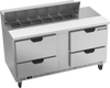 SPED60HC-12-4 | 60" Sandwich Prep Table Four Drawers Standard Top