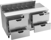 SPED60HC-12-4 | 60" Sandwich Prep Table Four Drawers Standard Top