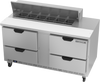 SPED60HC-12-4 | 60" Sandwich Prep Table Four Drawers Standard Top