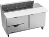 SPED60HC-12C-2 | 60" Sandwich Prep Table Two Drawers One Door with 17" Cutting Board