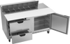 SPED60HC-12C-2 | 60" Sandwich Prep Table Two Drawers One Door with 17" Cutting Board