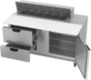 SPED60HC-12C-2 | 60" Sandwich Prep Table Two Drawers One Door with 17" Cutting Board