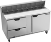SPED60HC-16-2 | 60" Sandwich Prep Table Two Drawers One Door Standard Top