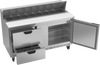 SPED60HC-16-2 | 60" Sandwich Prep Table Two Drawers One Door Standard Top