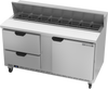 SPED60HC-16-2 | 60" Sandwich Prep Table Two Drawers One Door Standard Top