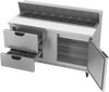 SPED60HC-16-2 | 60" Sandwich Prep Table Two Drawers One Door Standard Top