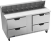 SPED60HC-16-4 | 60" Sandwich Prep Table Four Drawers Standard Top