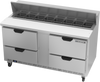 SPED60HC-16-4 | 60" Sandwich Prep Table Four Drawers Standard Top