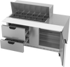 SPED60HC-18M-2 | 60" Sandwich Prep Table Two Drawers One Door Mega Top