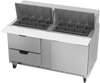 SPED60HC-24M-2 | 60" Sandwich Prep Table Two Drawers One Door Mega Top