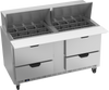 SPED60HC-24M-4 | 60" Sandwich Prep Table Four Drawers Mega Top