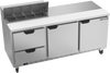 SPED72HC-08-2 | 72" Sandwich Prep Table Two Drawers Two Doors Standard Top
