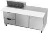 SPED72HC-08C-2 | 72" Sandwich Prep Table Two Drawers Two Doors with 17" Cutting Board