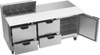 SPED72HC-08C-4 | 72" Sandwich Prep Table Four Drawers One Door with 17" Cutting Board