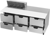 SPED72HC-08C-6 | 72" Sandwich Prep Table Six Drawers with 17" Cutting Board