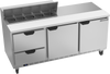 SPED72HC-10-2 | 72" Sandwich Prep Table Two Drawers Two Doors Standard Top