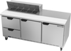 SPED72HC-10-2 | 72" Sandwich Prep Table Two Drawers Two Doors Standard Top