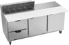 SPED72HC-10C-2 | 72" Sandwich Prep Table Two Drawers Two Doors with 17" Cutting Board