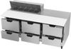 SPED72HC-10C-6 | 72" Sandwich Prep Table Six Drawers with 17" Cutting Board